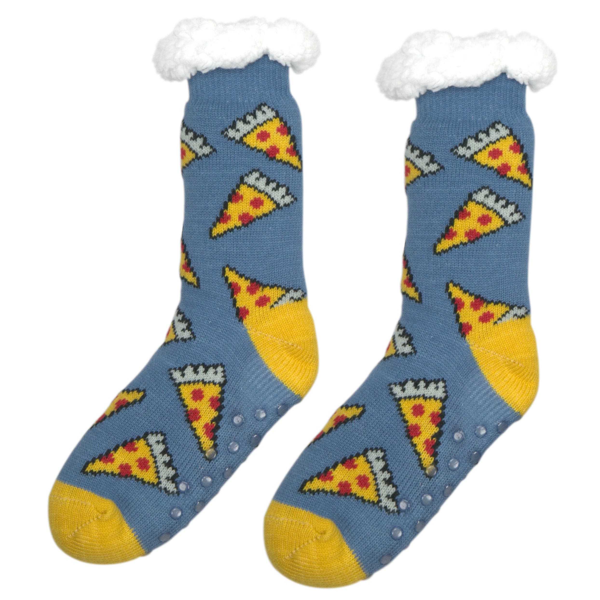 Pizza Time Sherpa Slipper Socks Women Novelty Slippers Oooh