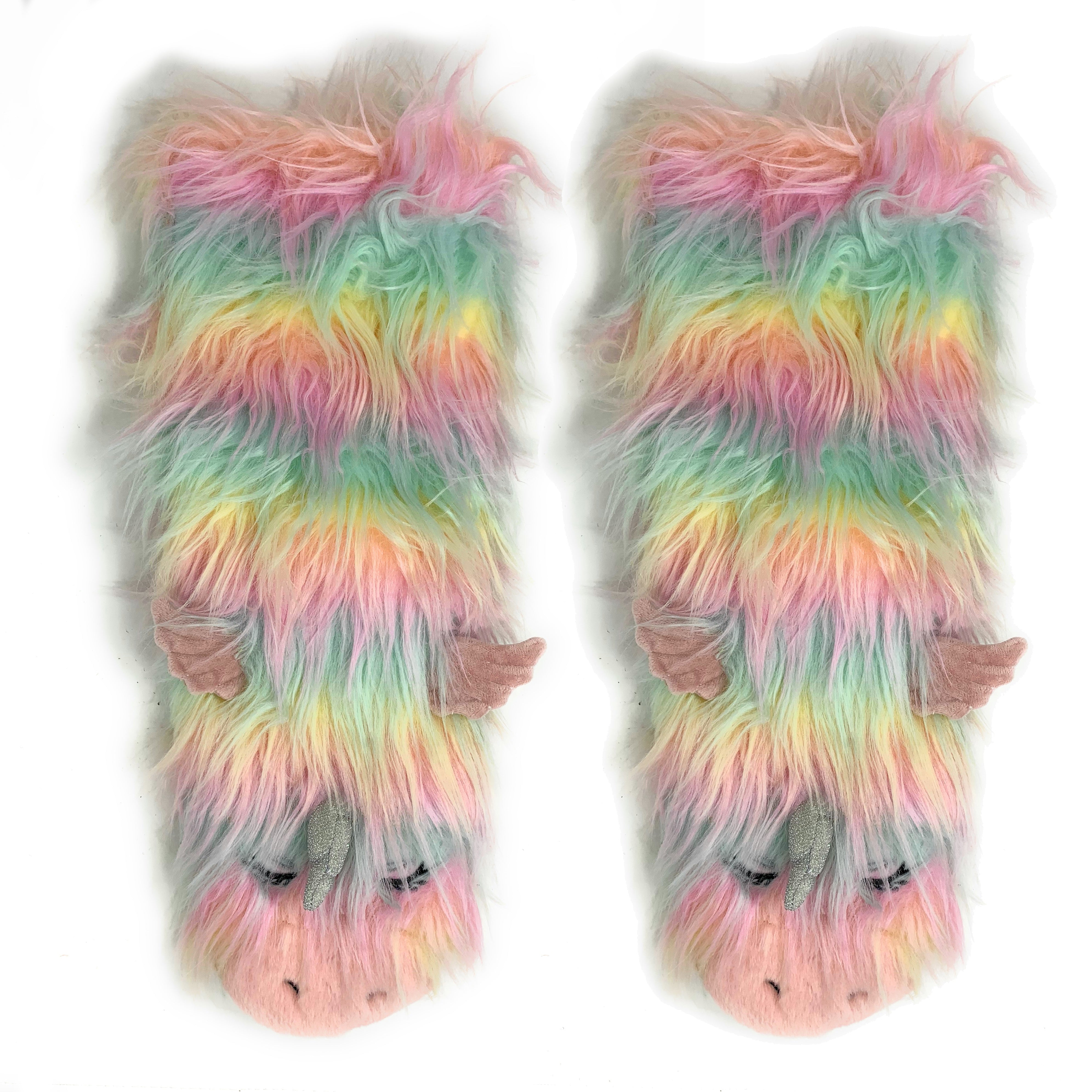 Funky Unicorn Sherpa Slipper Socks for Women