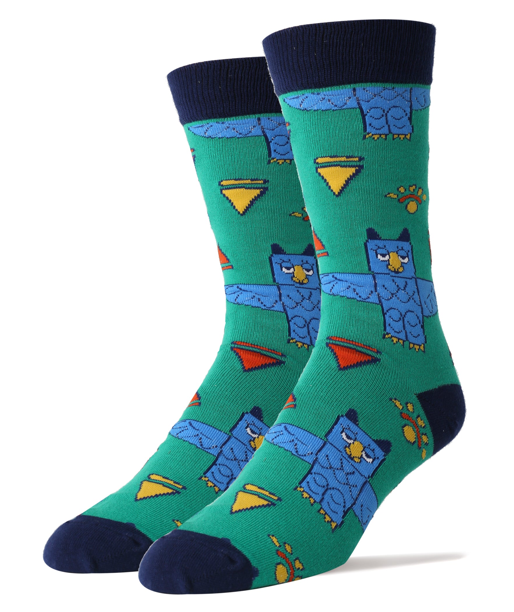 Totem Owl Socks | Novelty Crew Socks For Men