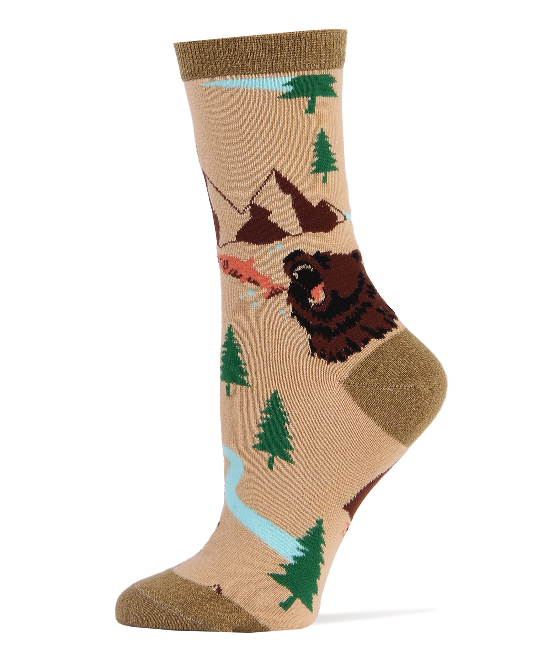 Brown Bear Socks | Novelty Crew Socks For Women