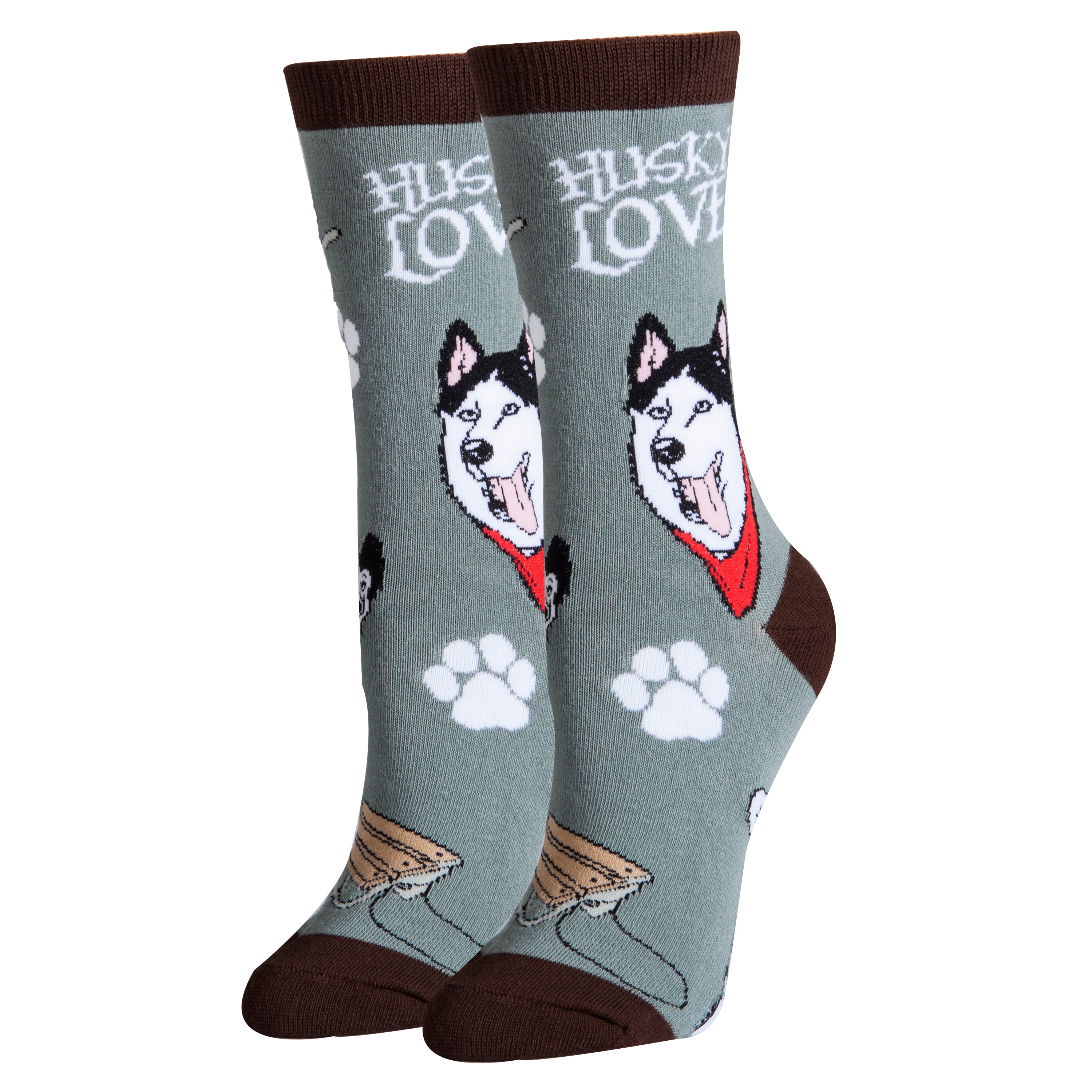 Getting Husky Socks | Novelty Crew Socks For Women