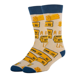 Butter Life Socks | Funny Crew Socks for Men