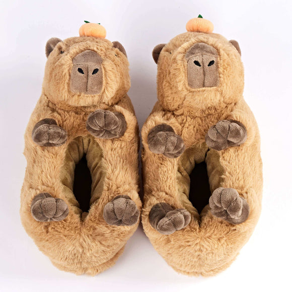 Mabel the Capybara Fuzzy Slippers