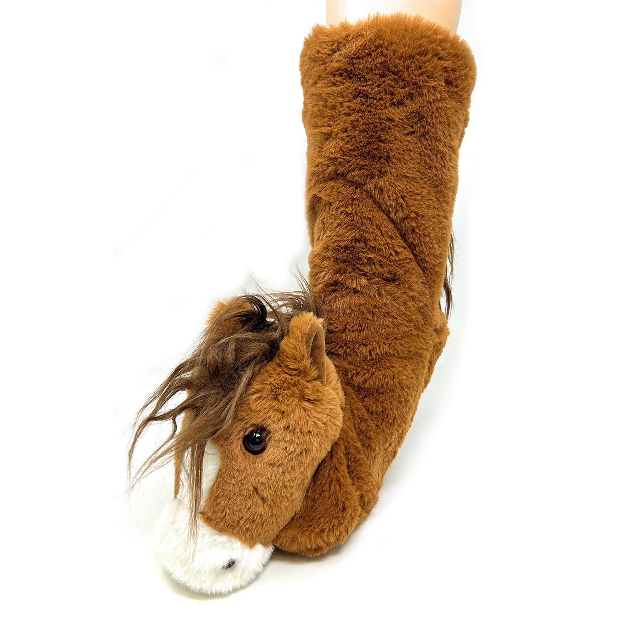 Calcetines con pantuflas de juego de caballos