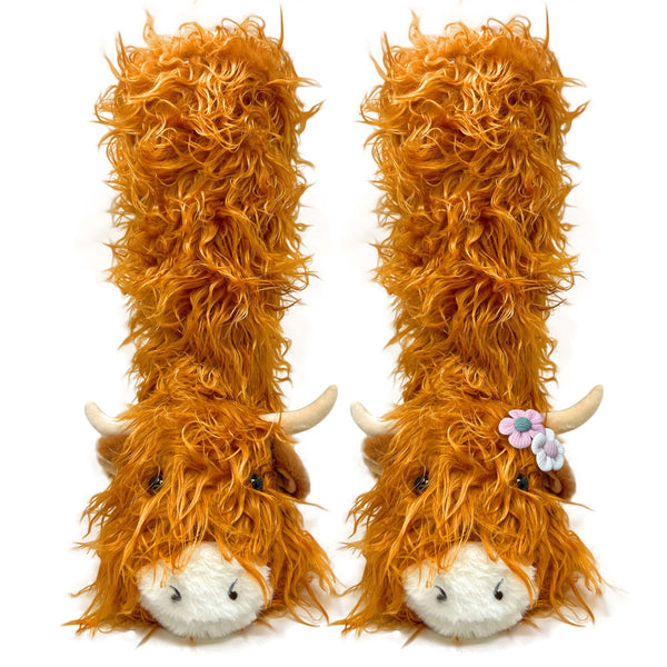 Highland Cow ” Plush Slipper Socks – Ale Accessories