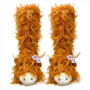 Highland Cattle Plush Slipper Socks for Womens