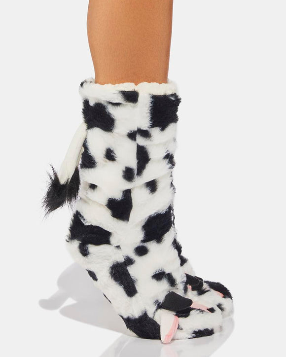 Moo Moo Plush Slipper Socks