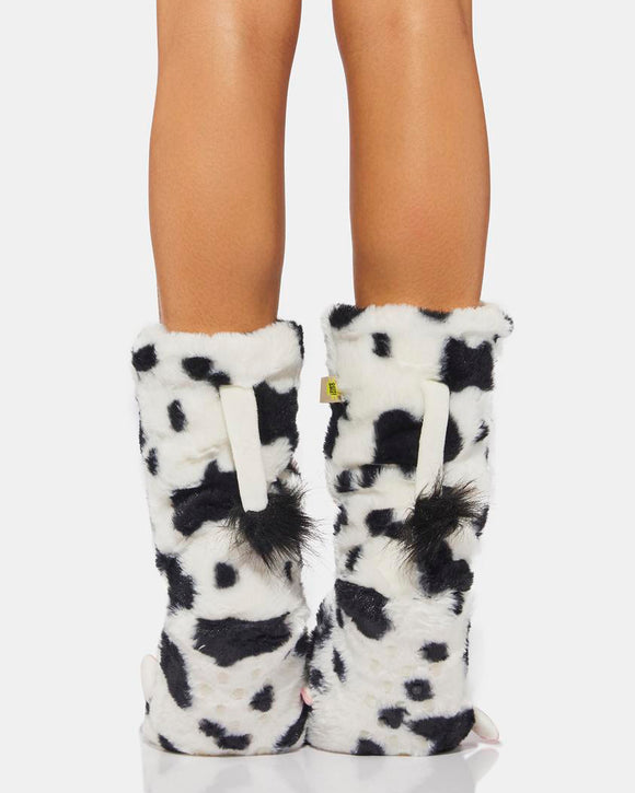 Moo Moo Plush Slipper Socks