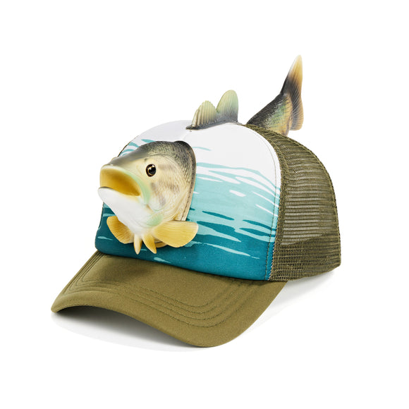 3d pop Largemouth Bass trucker hat