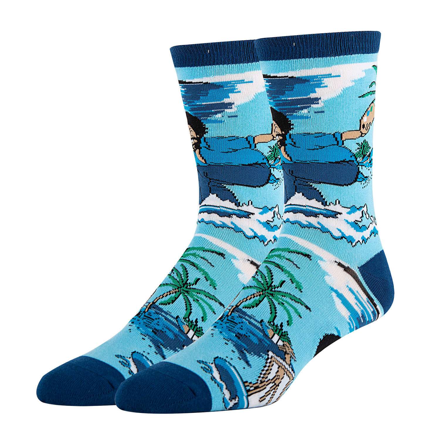 Bob Ross Waves Socks | Novelty Crew Socks For Mens