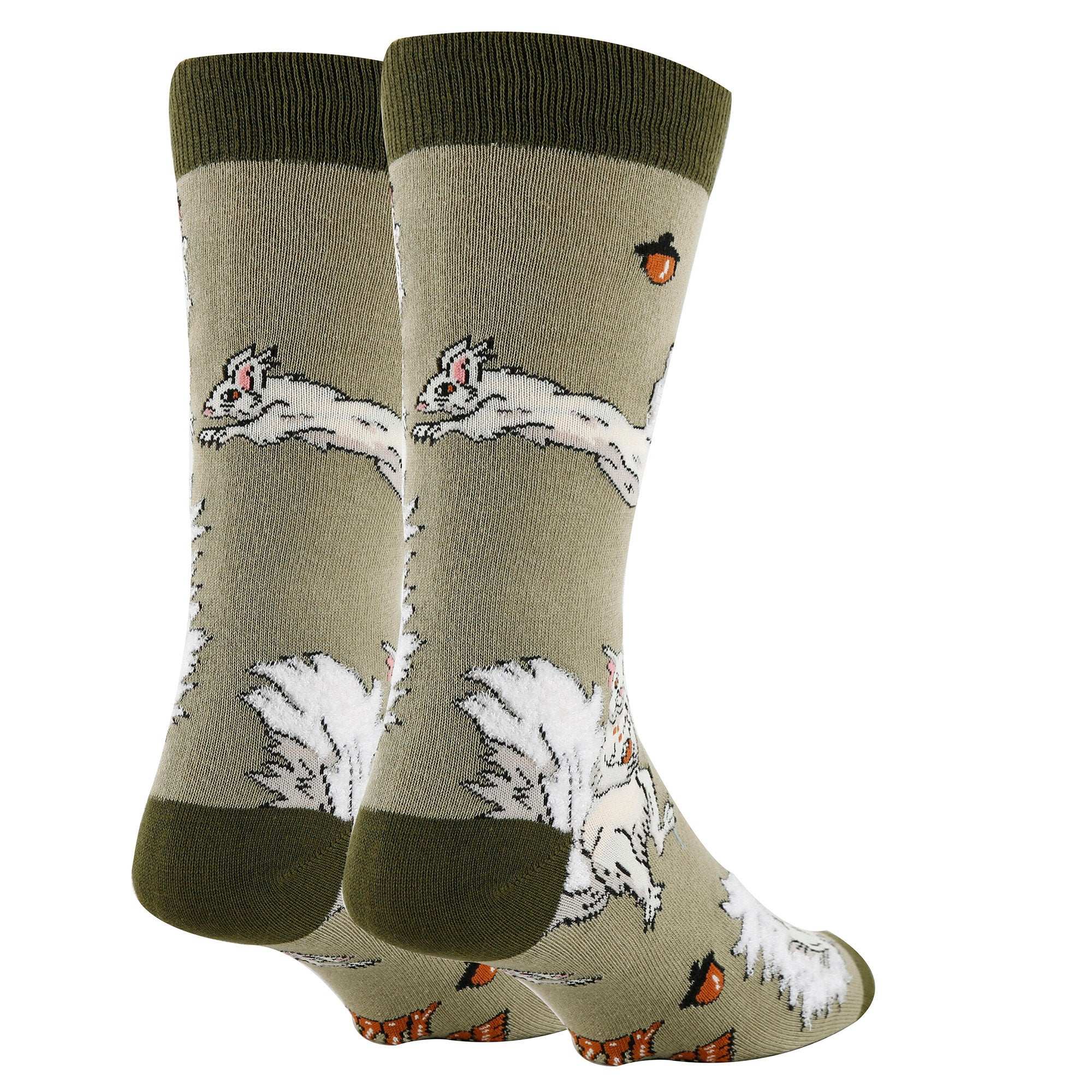 White Fox Squirrel Socks