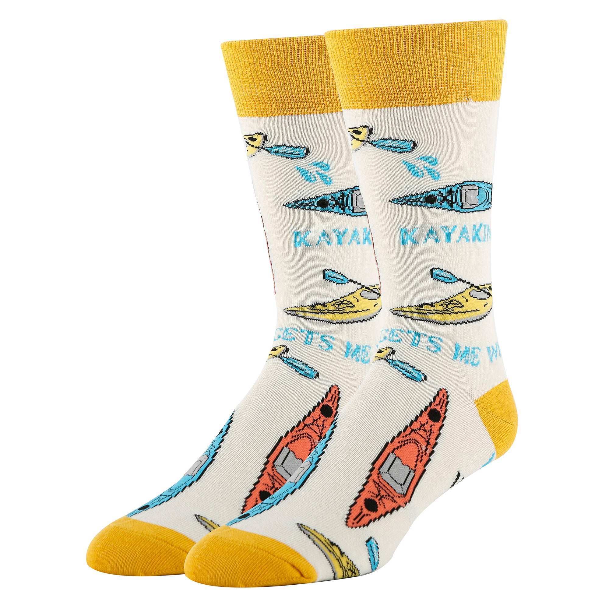 Kayaking Gets Socks | Funny Crew Socks for Men