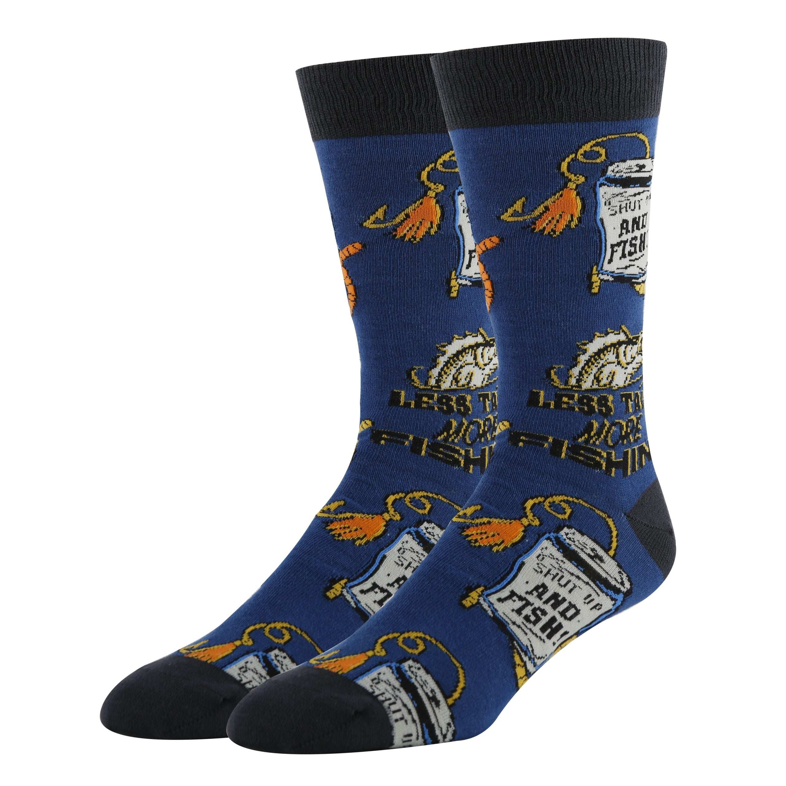 More fishing Socks | Funny Crew Socks for Men