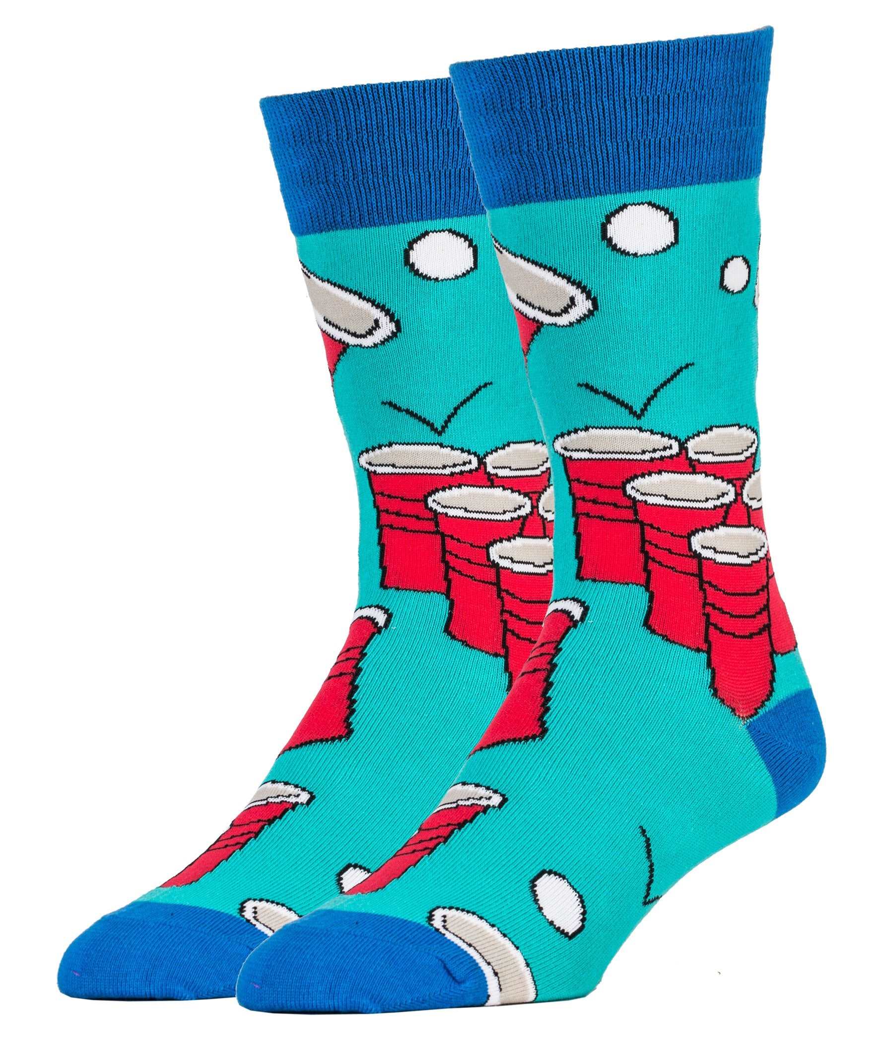 Beer Pong Socks | Novelty Crew Socks For Men