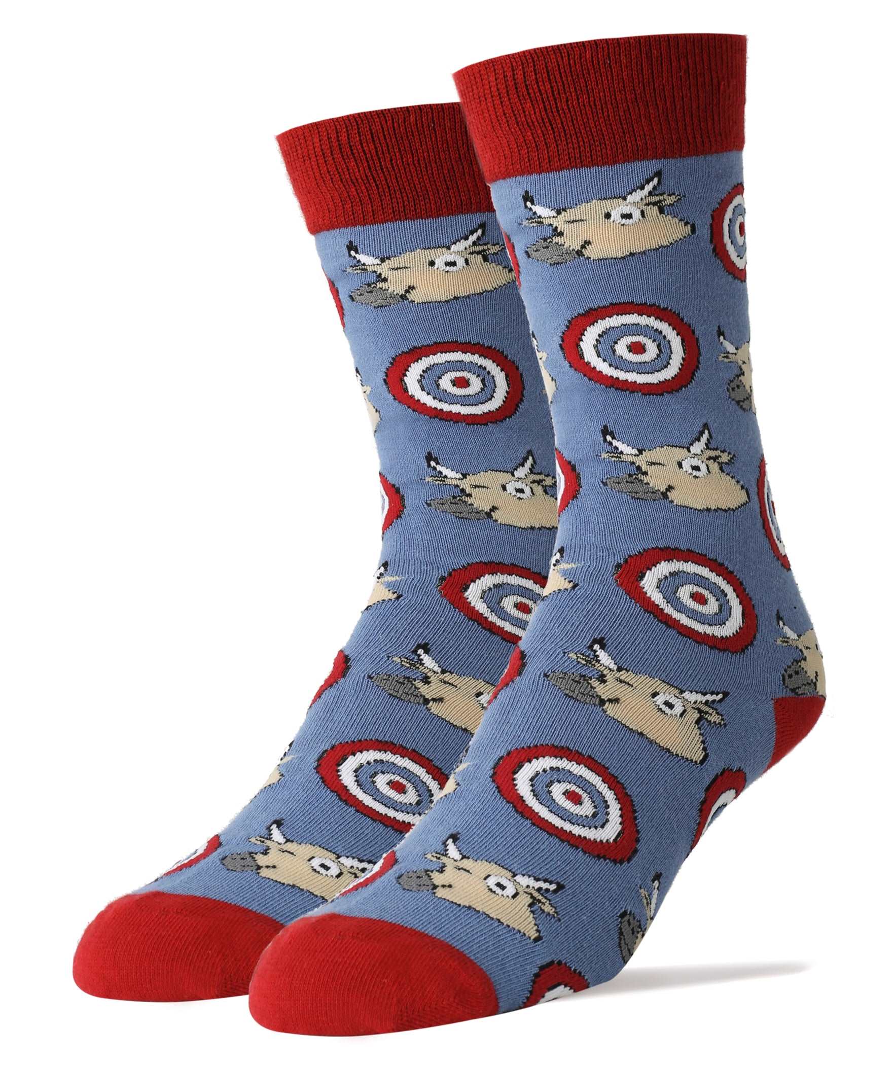 Bulls Eye Socks | Novelty Crew Socks For Men