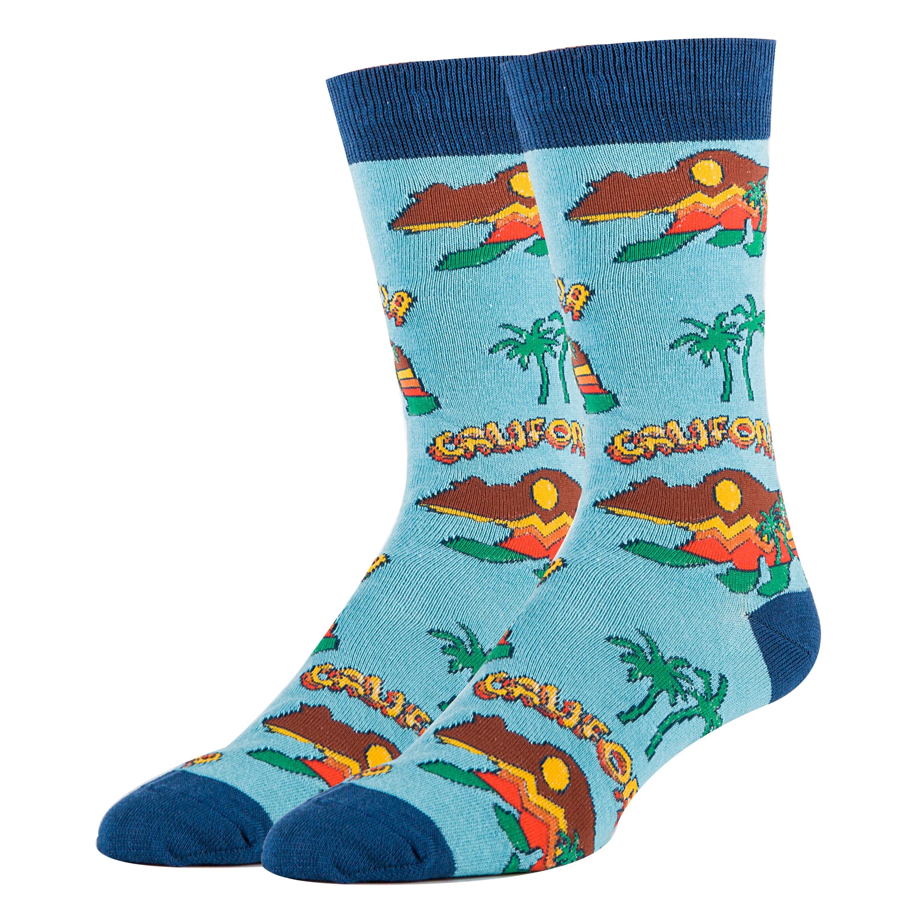 Cali Bear Socks | Novelty Crew Socks For Men