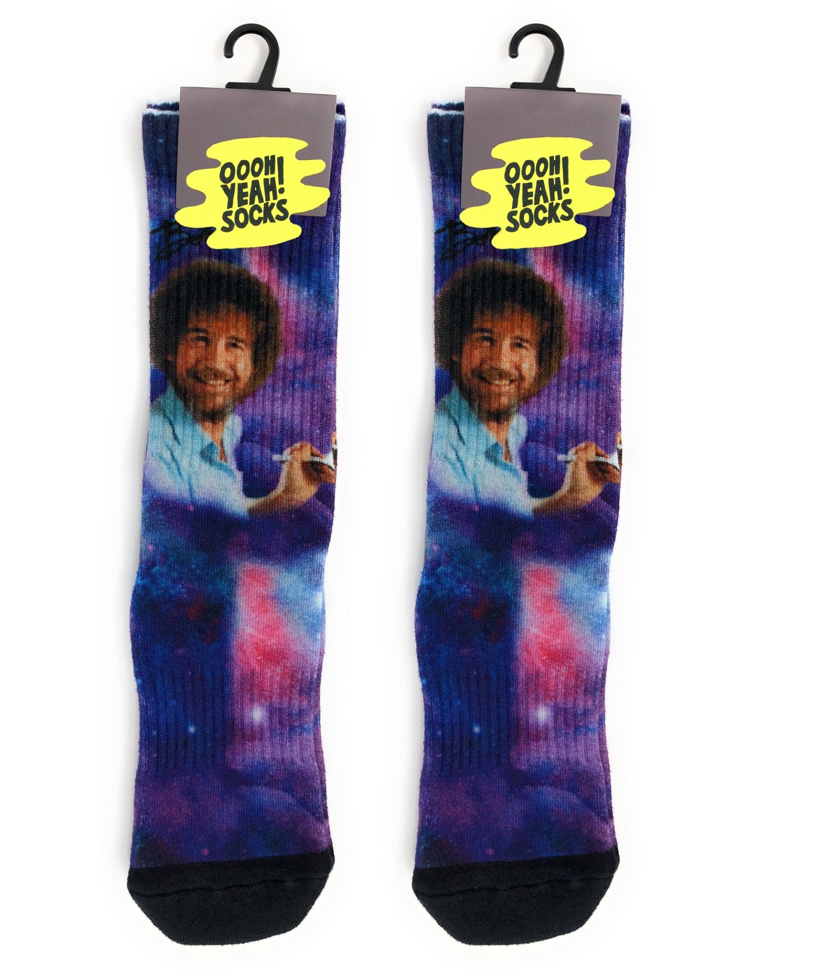 Spaced Out Bob Ross Athletic Socks