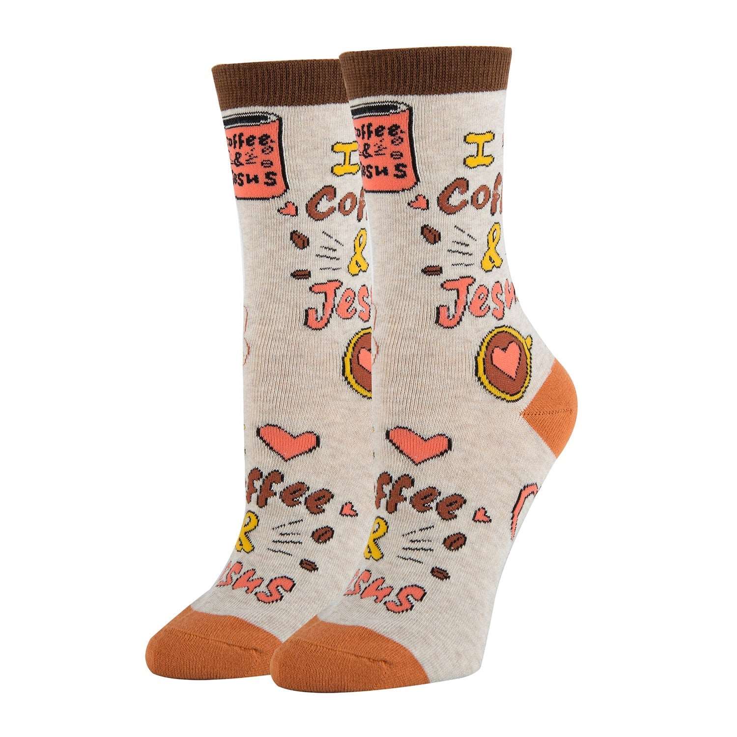 Coffee & Jesus Socks | Novelty Crew Socks For Womens