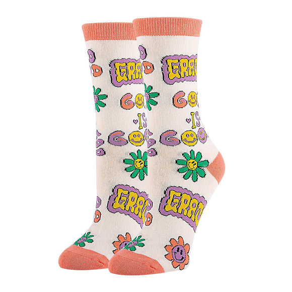 God is Good Socks | Novelty Crew Socks For Womens
