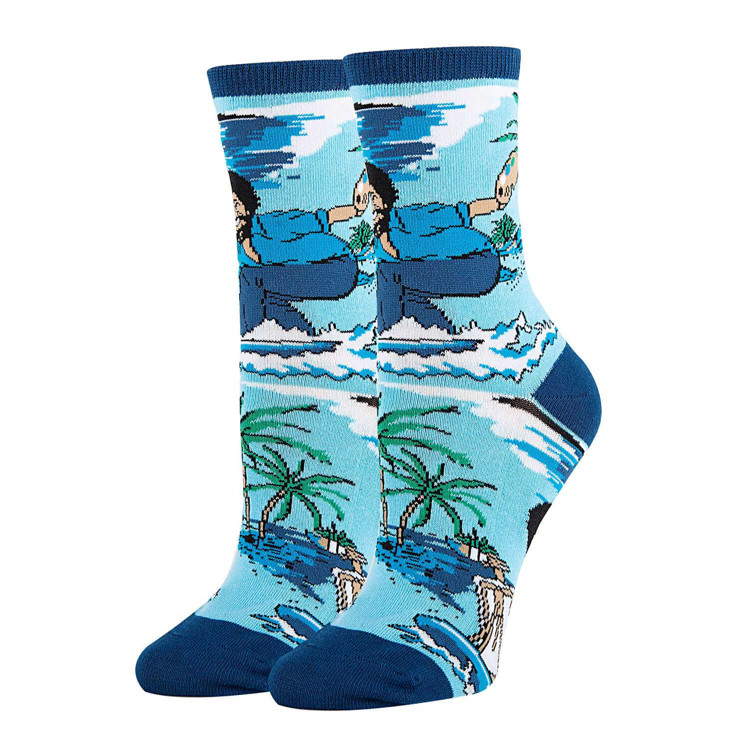 Bob Ross Waves Socks | Novelty Crew Socks For Womens