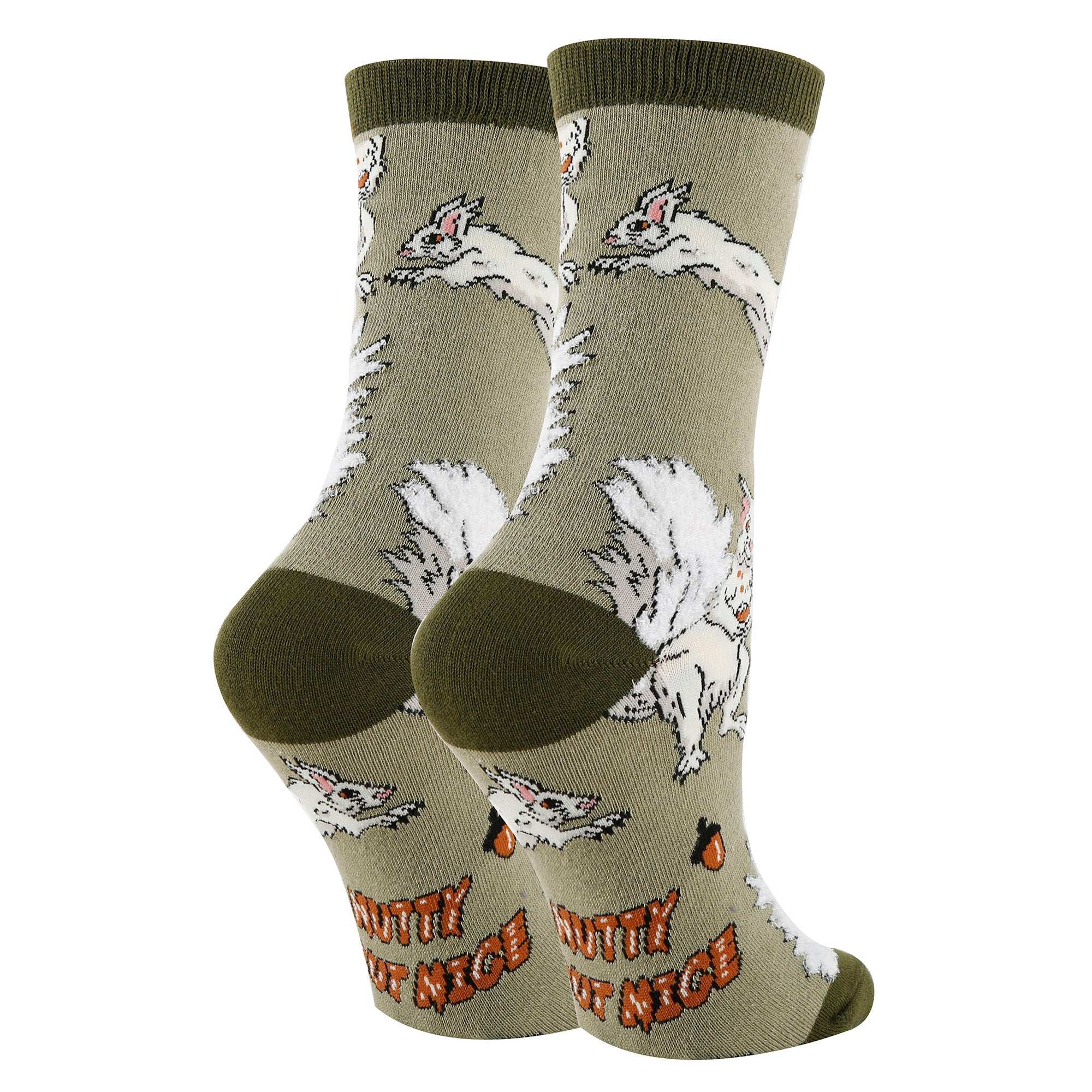 White Fox Squirrel Socks