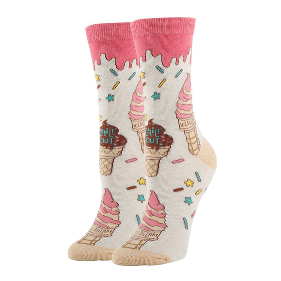 Ice Dreams Socks | Novelty Crew Socks For Women