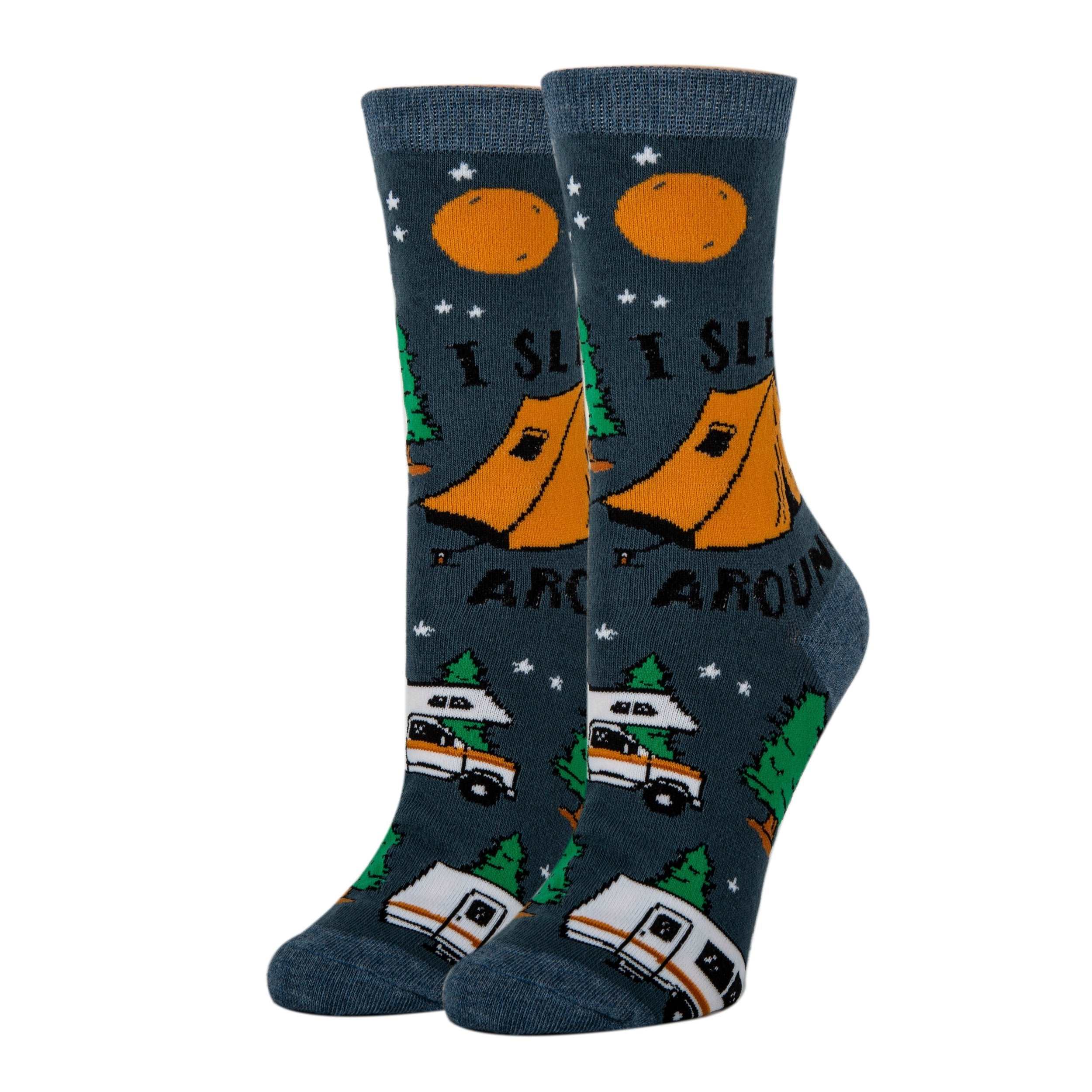 Sleep Around-Womens Crew Socks 