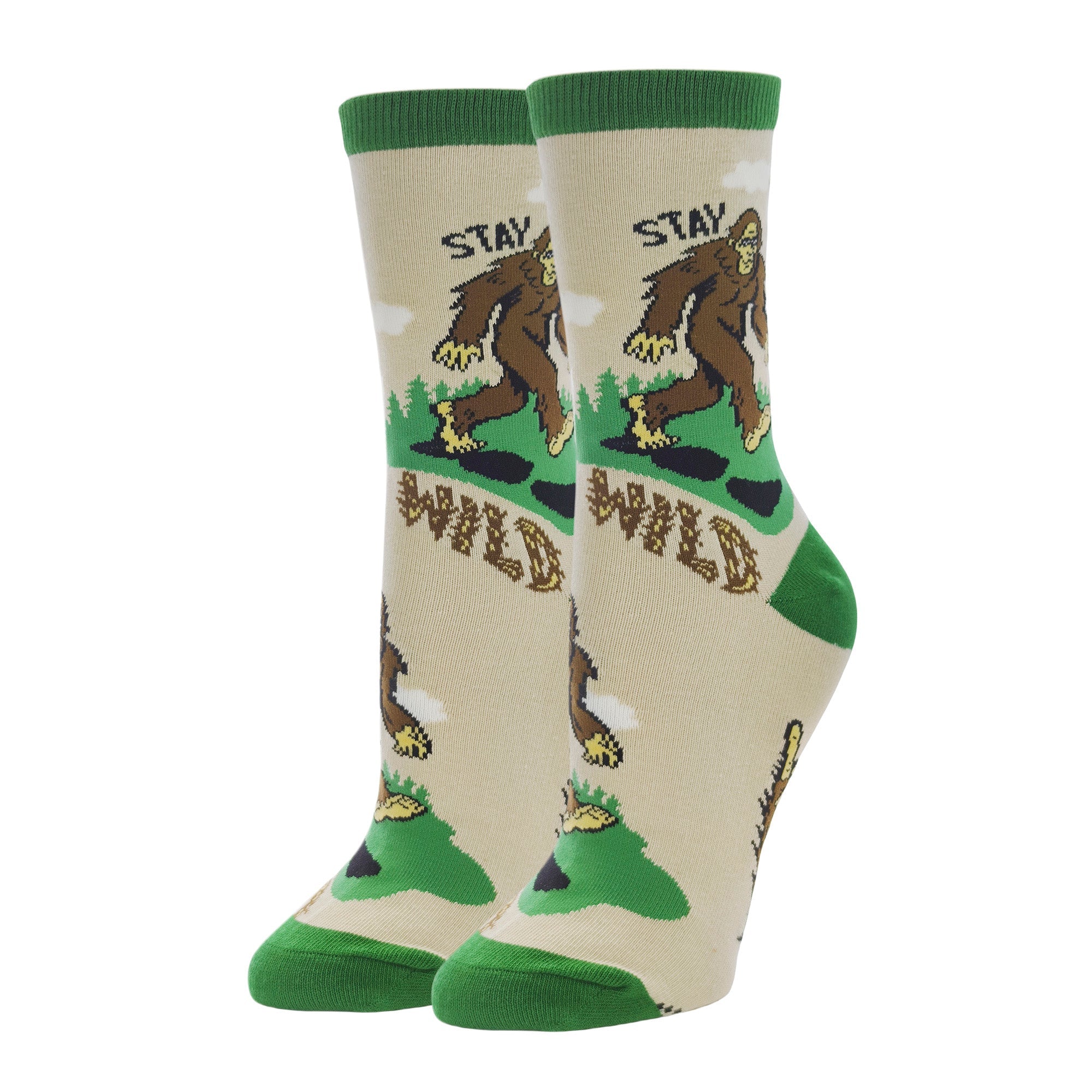 Stay Wild - Womens Bigfoot Crew Socks 