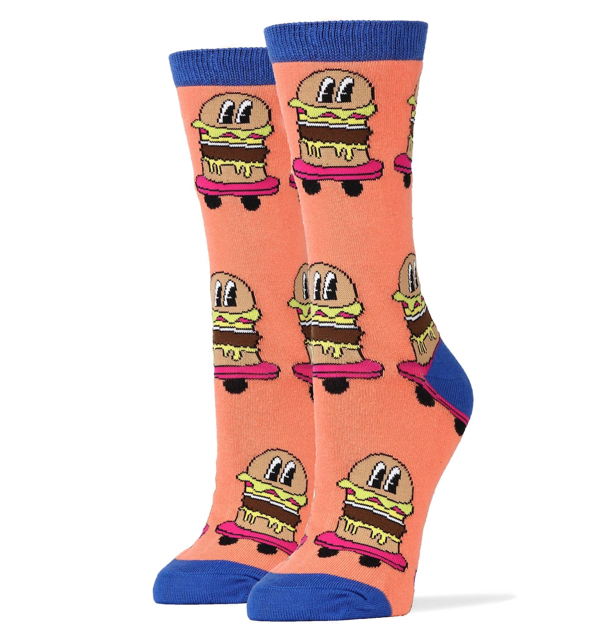 Burgers On Wheels Pink Socks | Fun Socks For Women