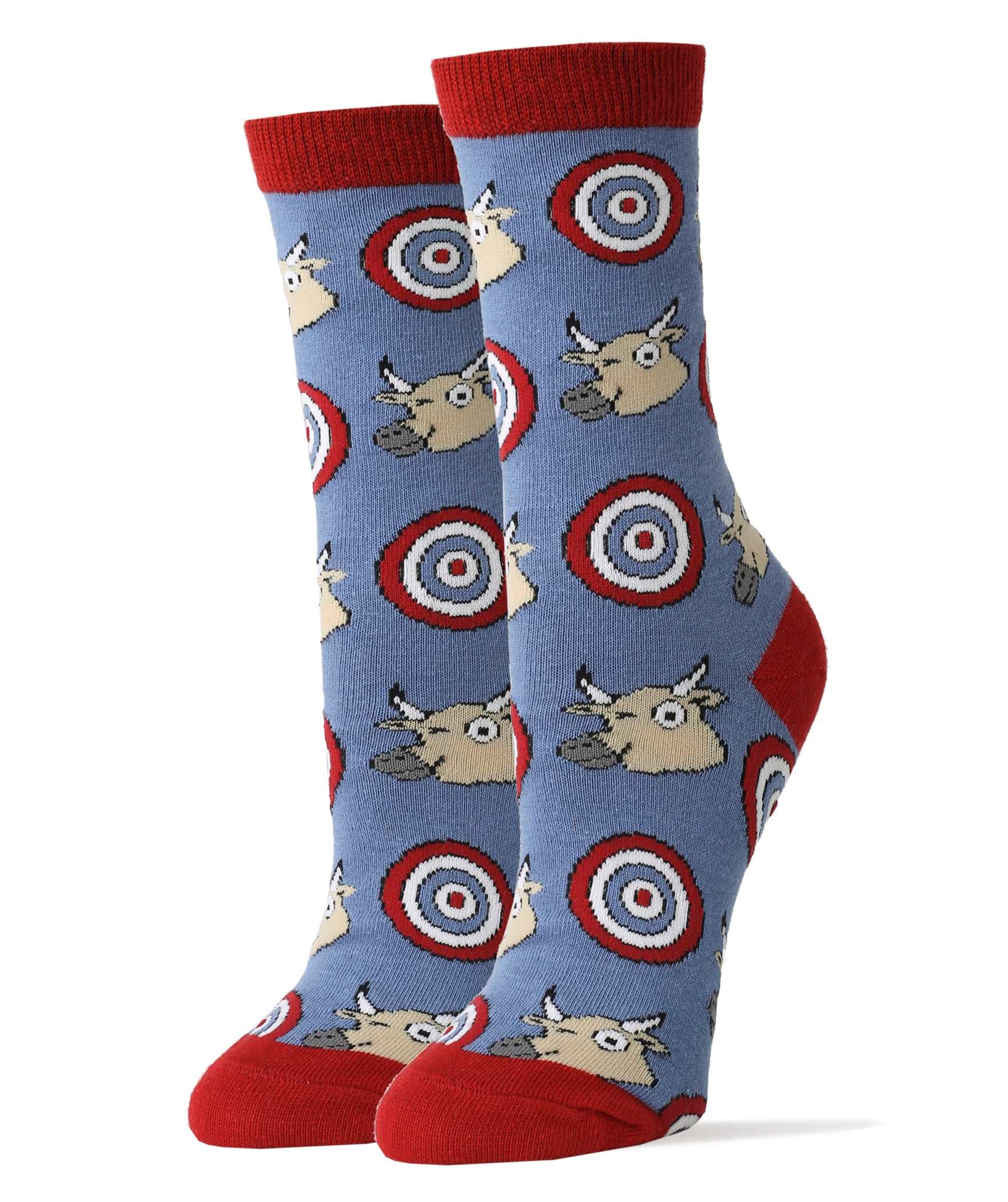 Bulls Eye Socks | Novelty Crew Socks For Women