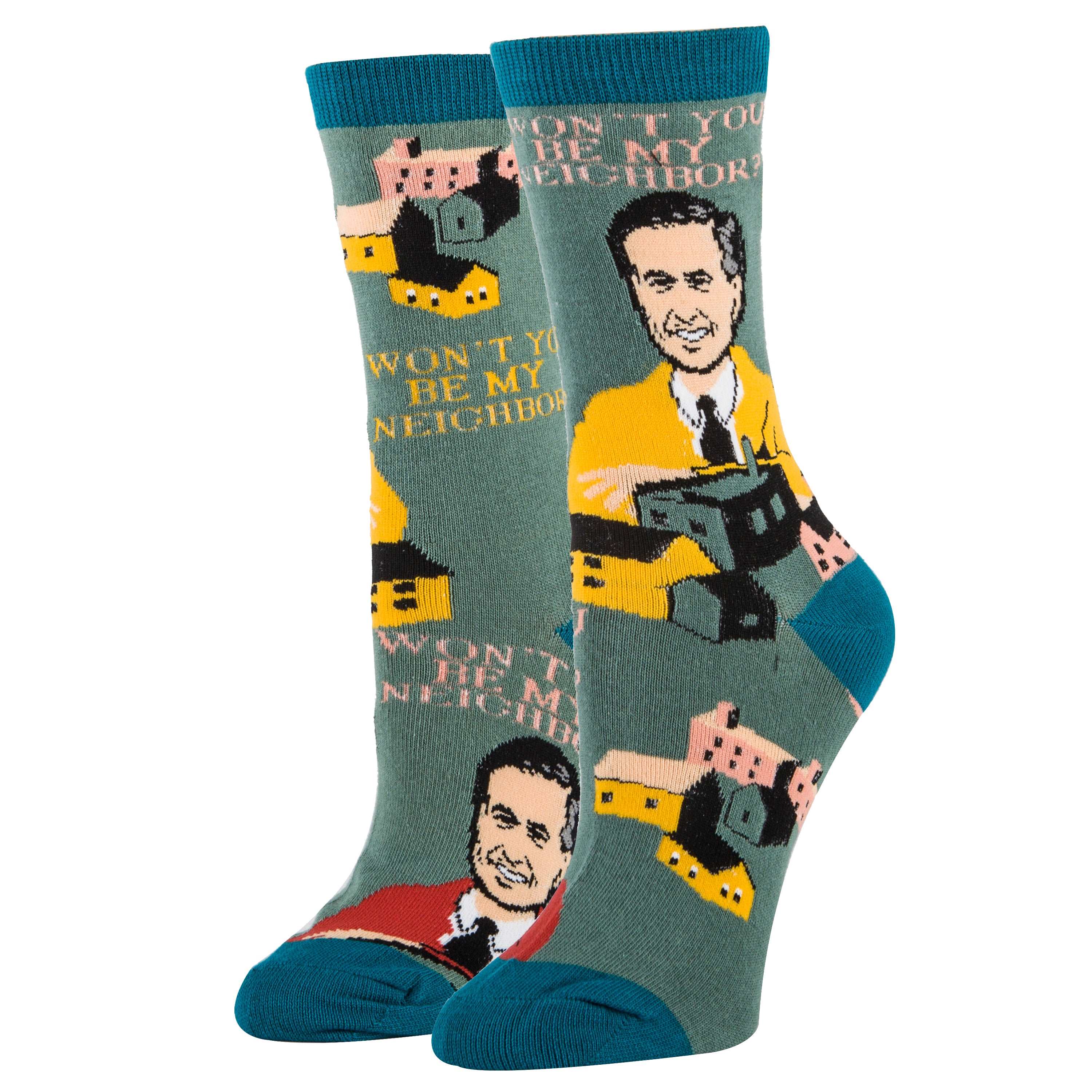 Be My Neighbor Socks | Novelty Crew Socks For Women