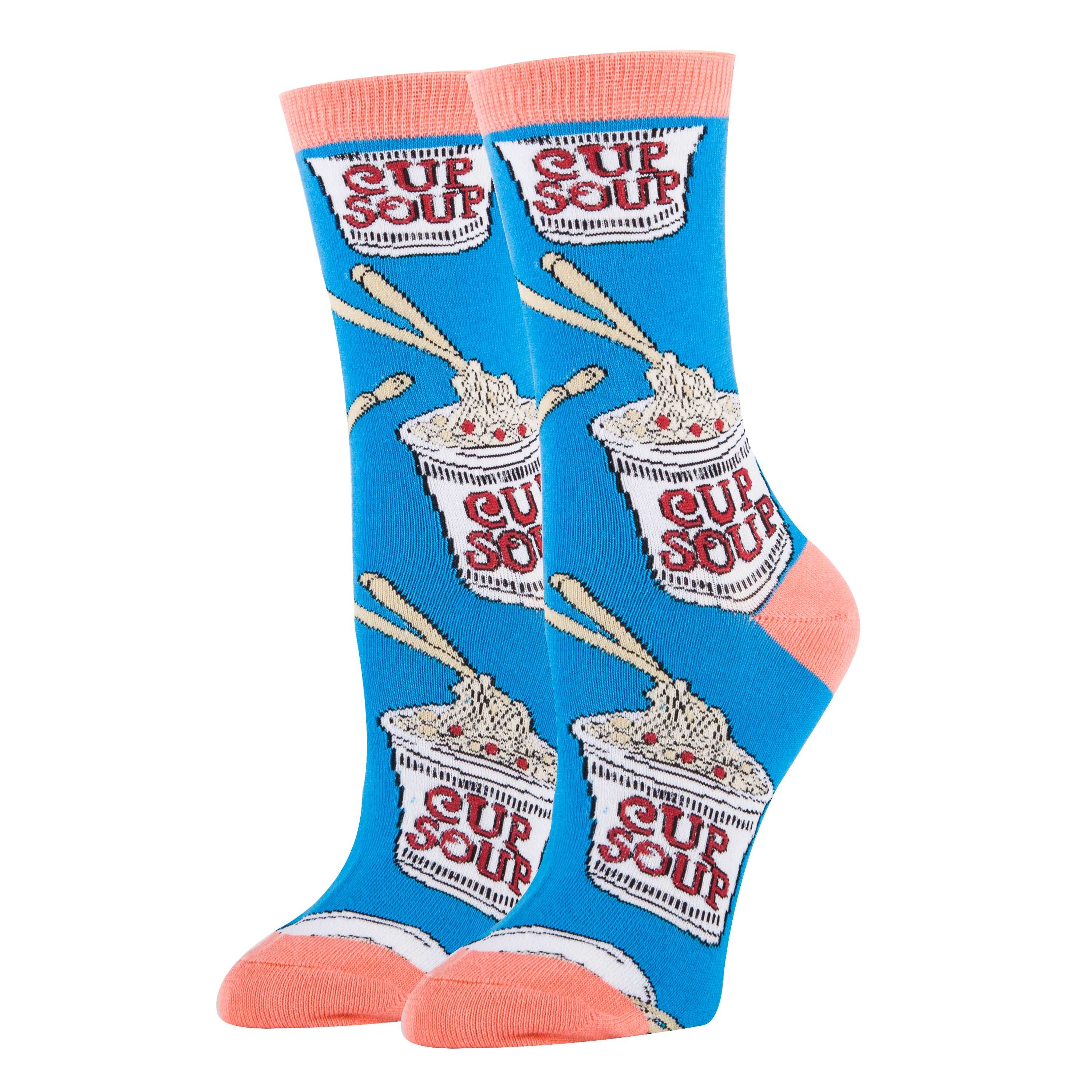 Cup a Soup Socks | Novelty Crew Socks For Women