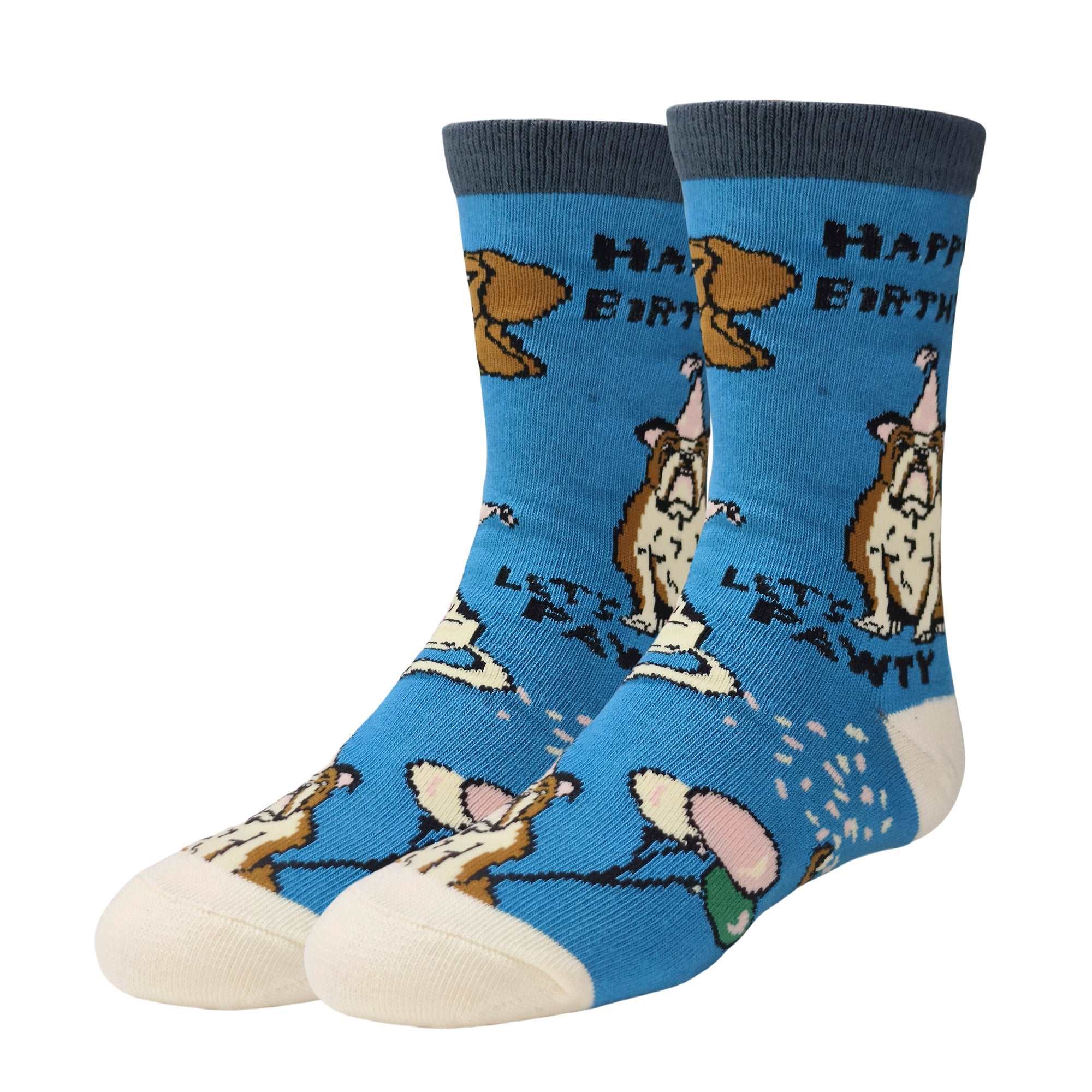 Happy Pawty Socks | Funny Crew Socks for Kids