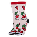Cherries Socks | Funny Crew Socks for Women