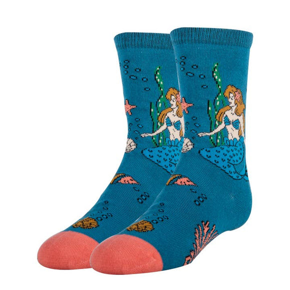 Mermaid Splash Socks  | Funny Crew Socks for Kids