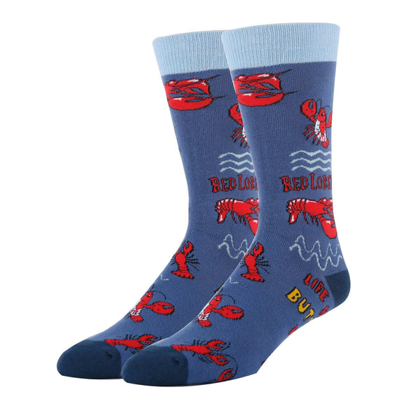 Red Lobstah Socks | Funny Crew Socks for Men
