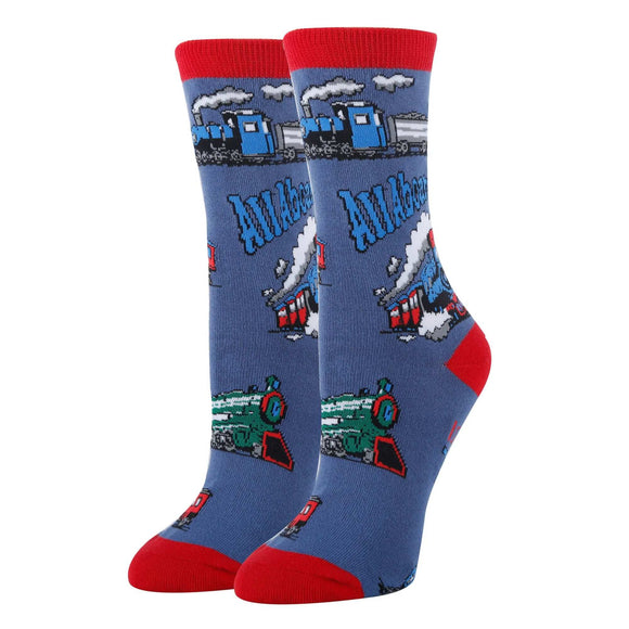 All Aboard Socks | Funny Crew Socks for Women