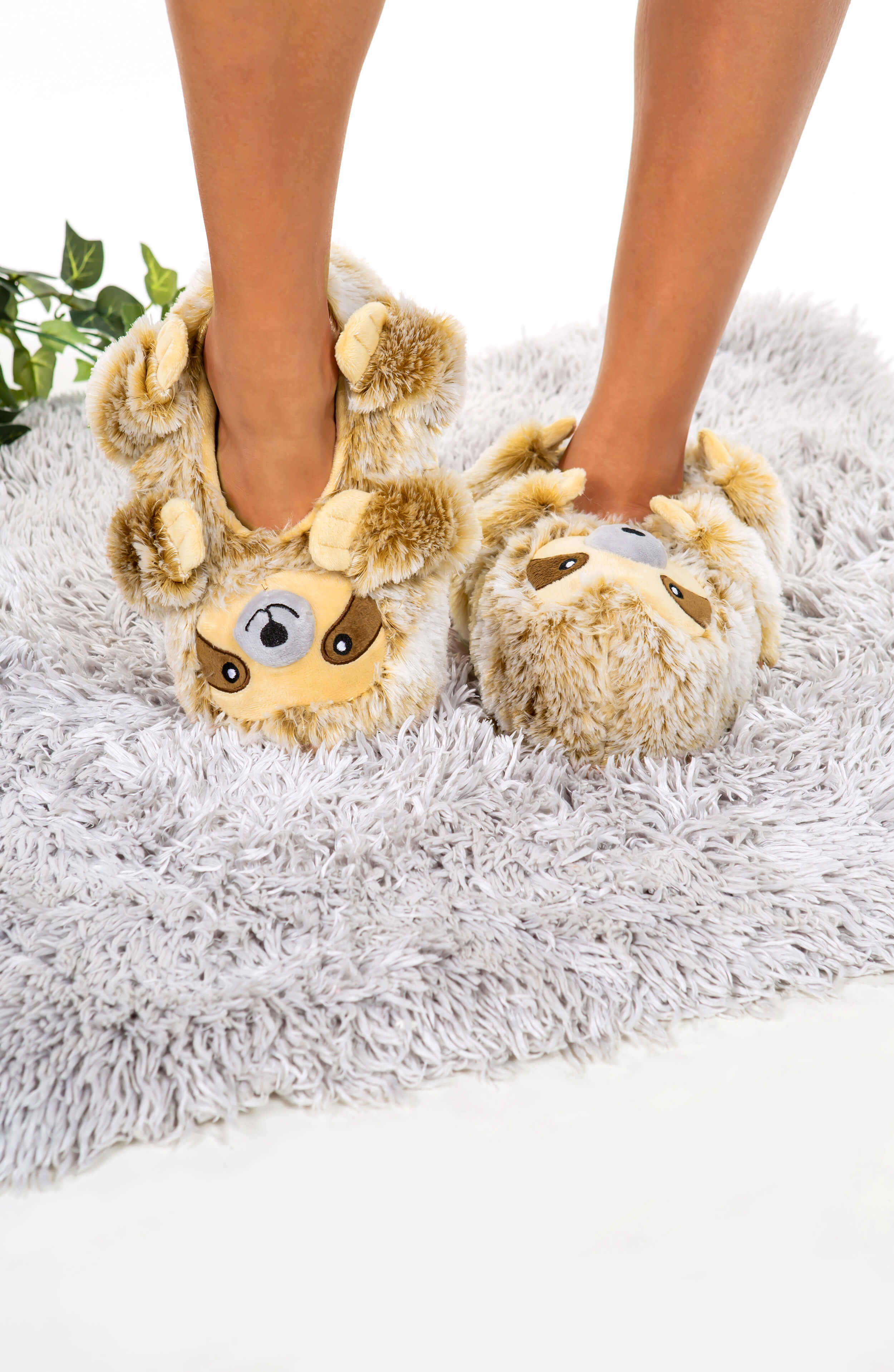 Sloth Hugs Fuzzy Slippers for Women Oooh Yeah Socks