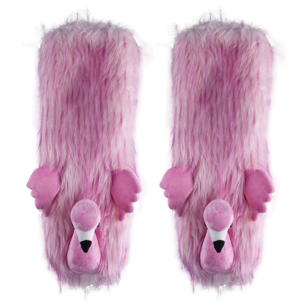 Flamingo Time Plush Sherpa Slipper Socks for Women