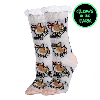 Corgi Boi Glow In The Dark Slipper Socks for Women