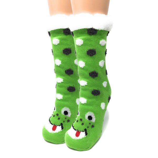 Frog Love Sherpa Slipper Socks for Women