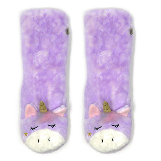 Magic Unicorn Plush Sherpa Slipper Socks for Women
