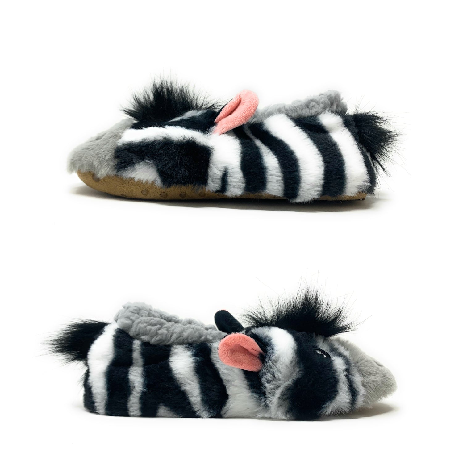 ZZ Zebra Sherpa Slippers for Kids Oooh Yeah Socks
