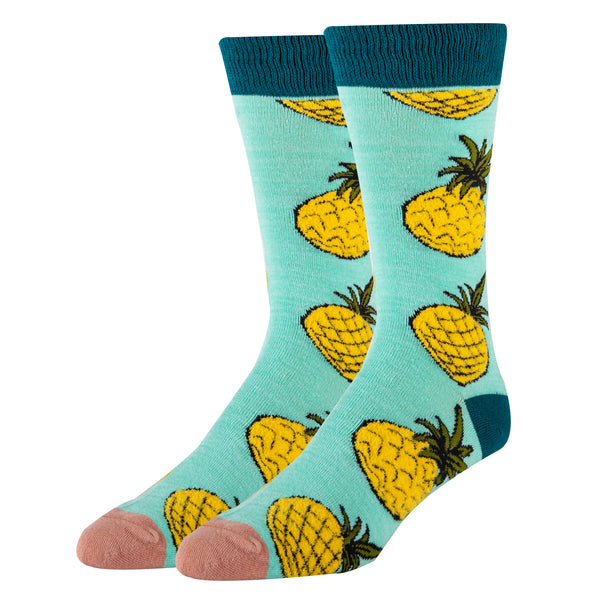 Pineapple Vibes Socks | Food Crew Socks for Men