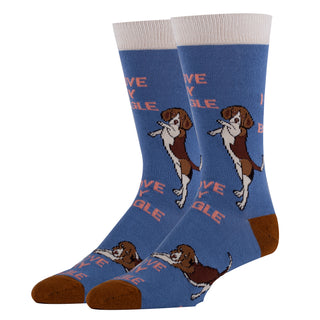Beagle Time Socks | Animal Crew Socks For Men
