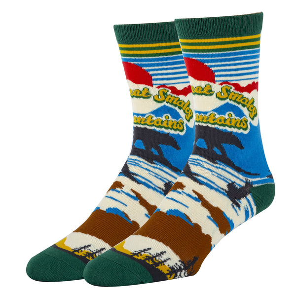 Smokey Mountain Socks | Novelty Crew Socks For Men