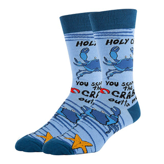 Holy Crab Socks | Novelty Crew Socks For Mens