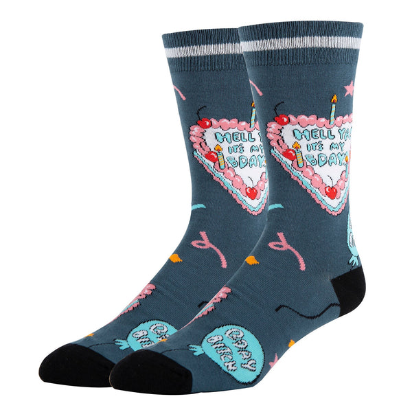 It's My Birthday Socks | Novelty Crew Socks For Mens