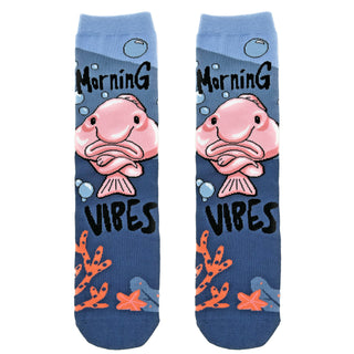 Morning Blob Vibes Socks | Novelty Crew Socks For Women