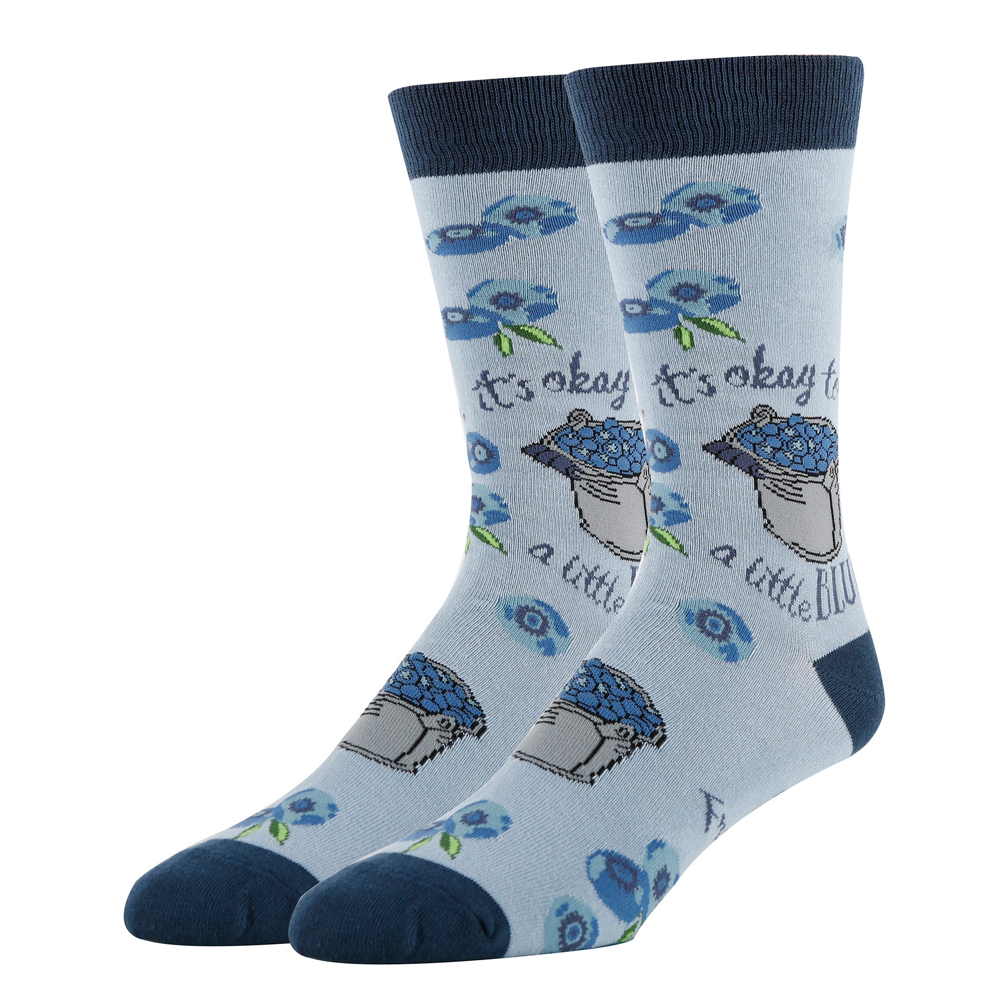 A Little Blue Socks | Funny Crew Socks for Men